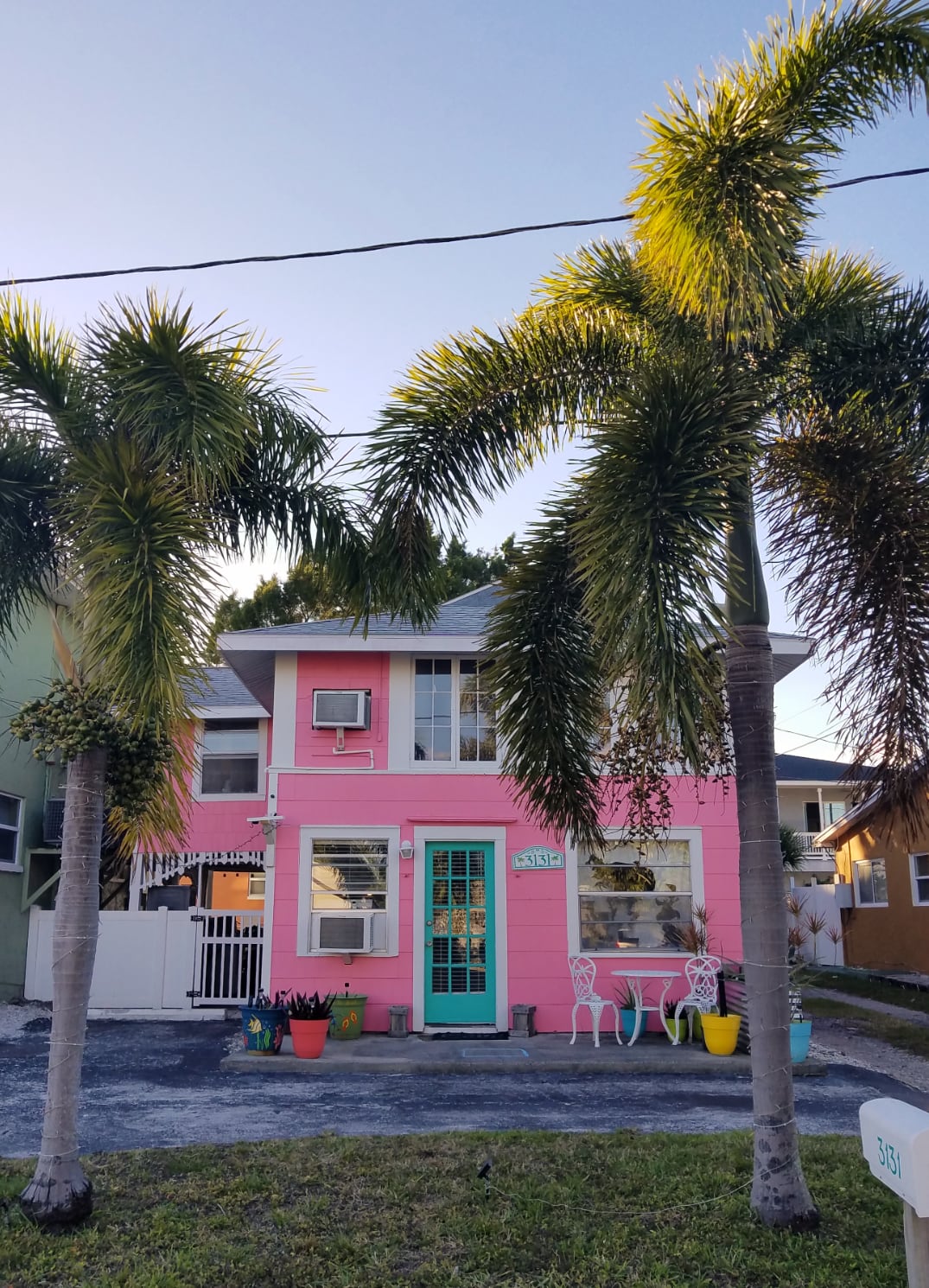 Cute two story pink house in Gulfport Florida