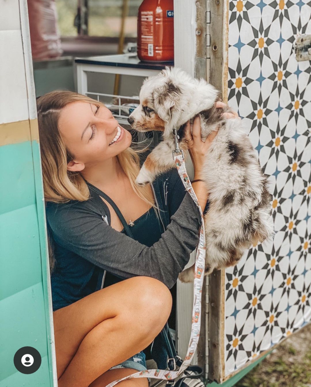 Morning Magnolia Coffee Shop Owner Paige and her new team member dog Brew