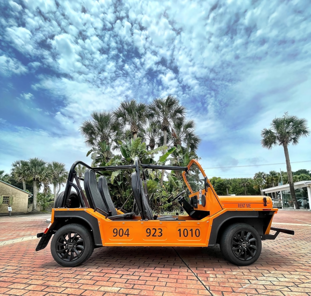 Seaside Adventures orange Moke, St. Augustine and Jacksonville
