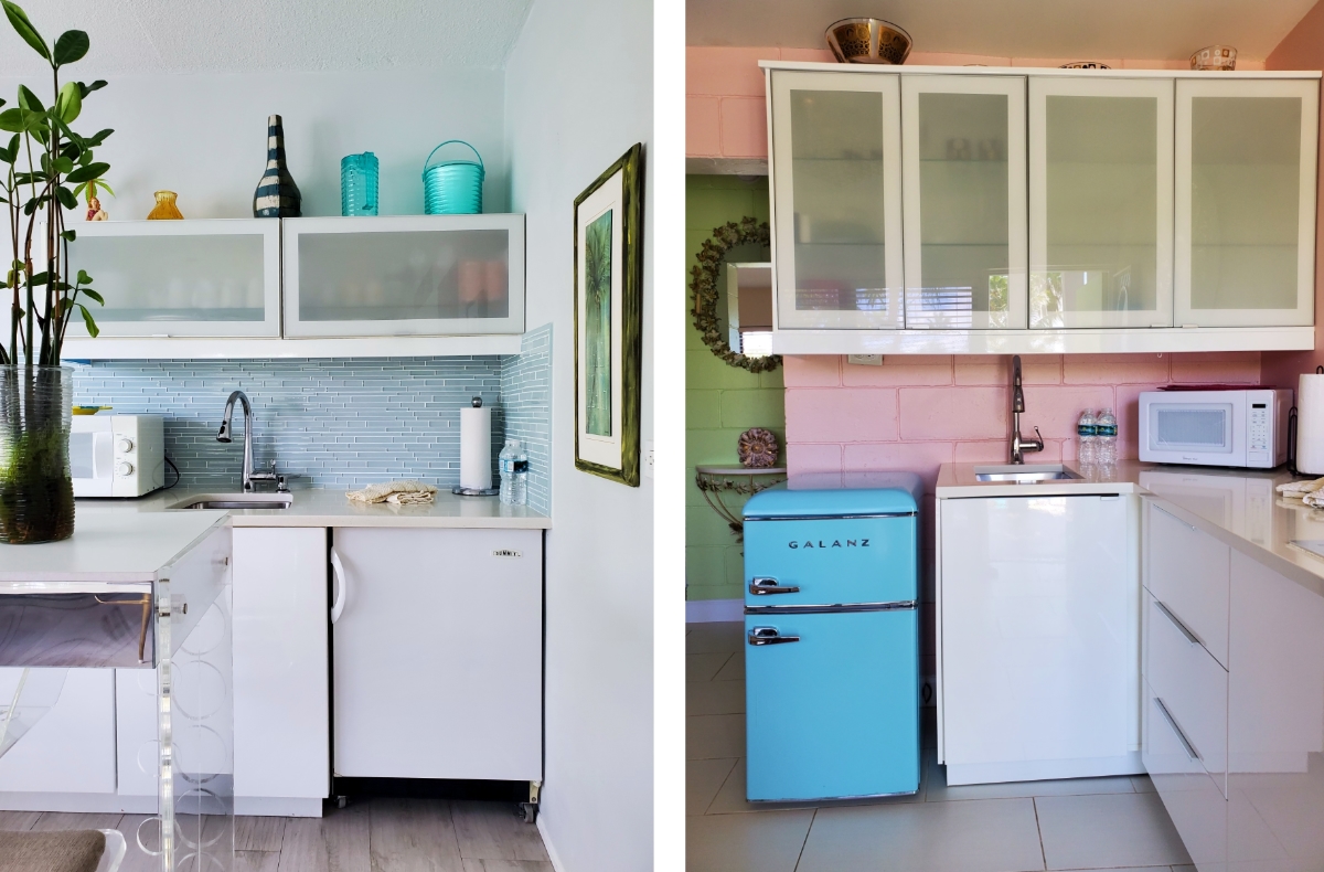 Two different kitchens in South Beach Place Vero Beach