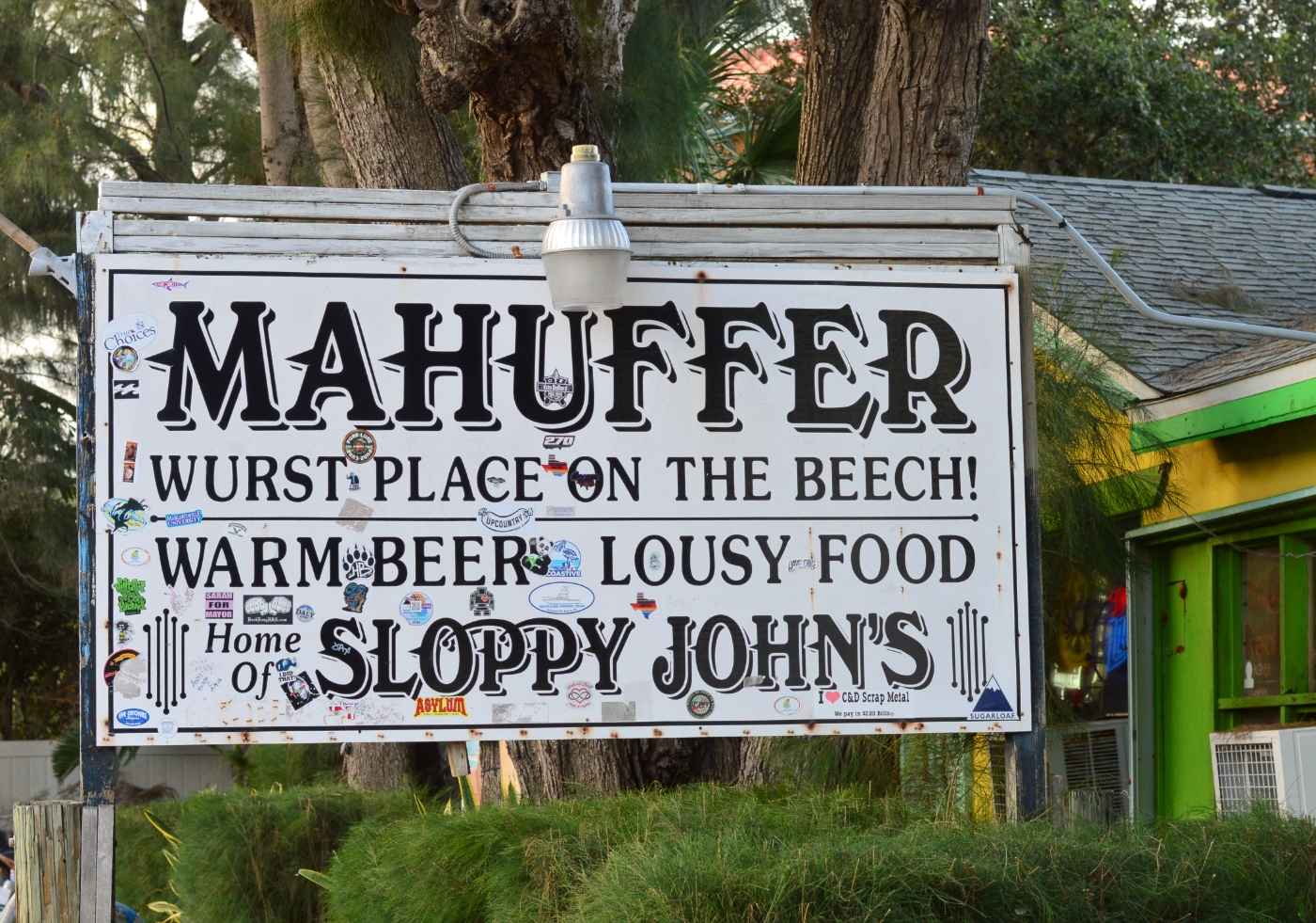 Mahuffer's sign, Wurst Place on the Beach